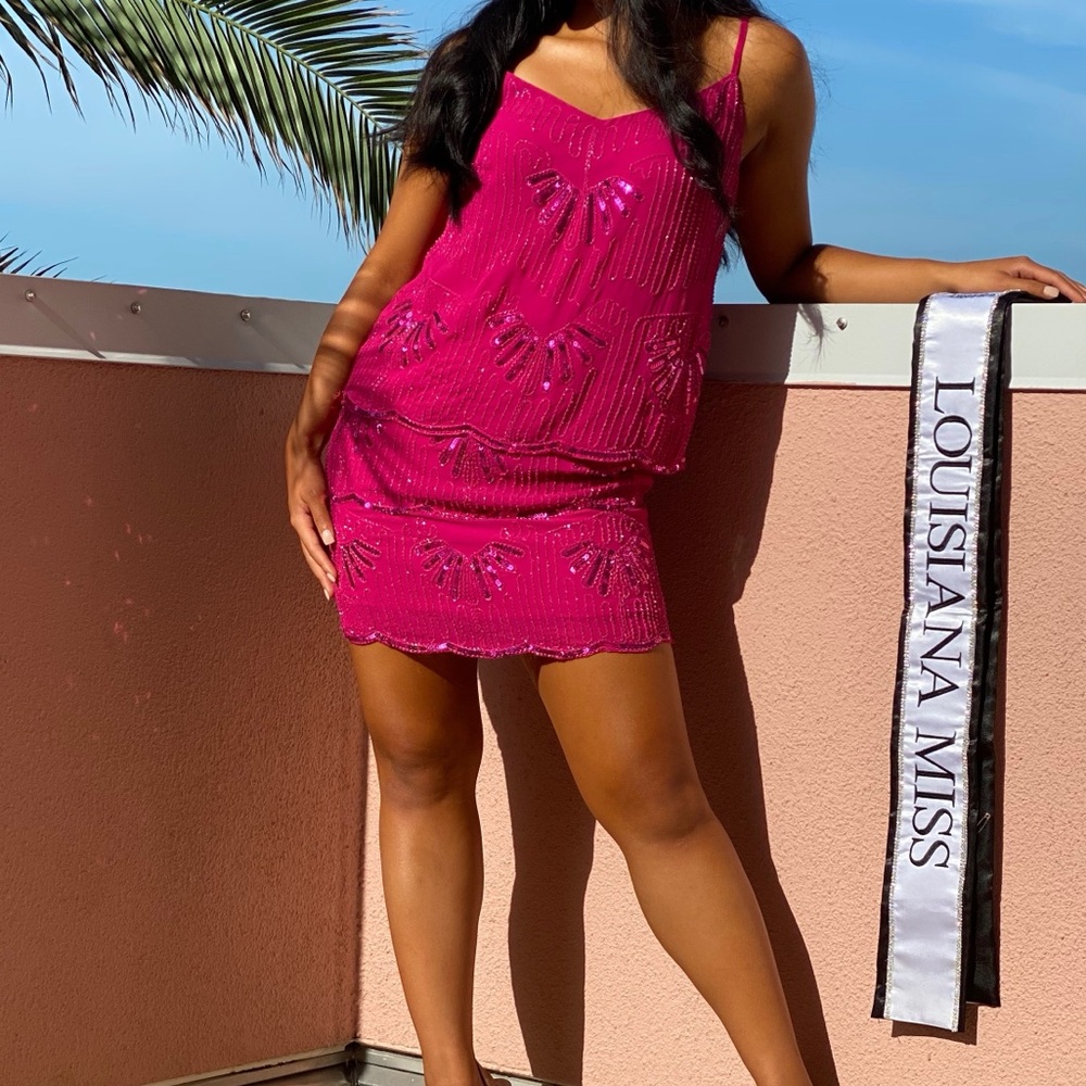 Gorgeous Pink Sequin Mini Dress